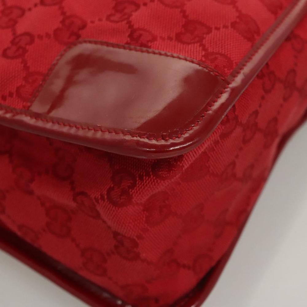 GUCCI GG Canvas Tote Bag Red Gold 000 0855 Auth 123893 - Picture 9 of 16
